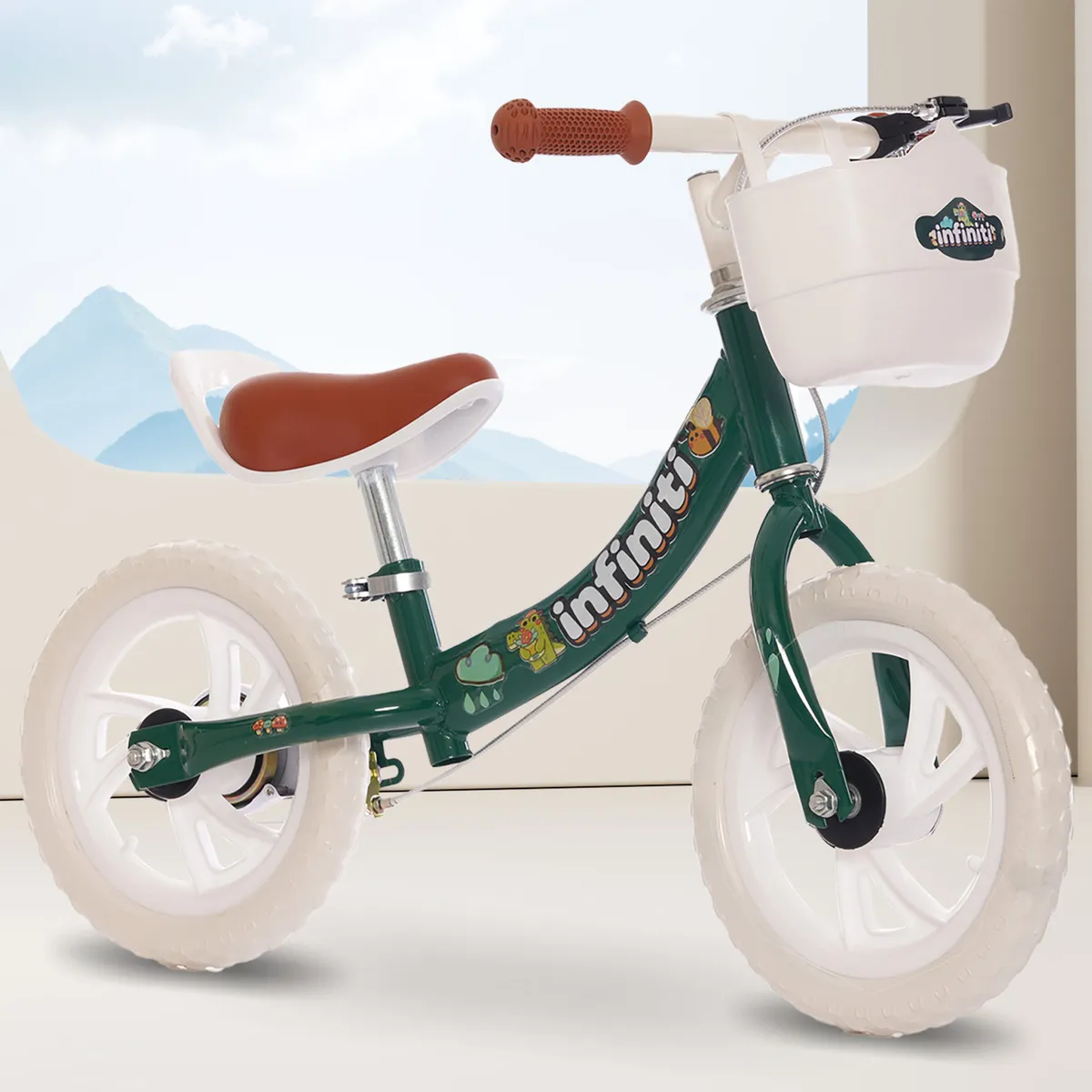 Bicicleta Balance Infiniti Kids Aro 12 Verde Com Branco - Imagem 3